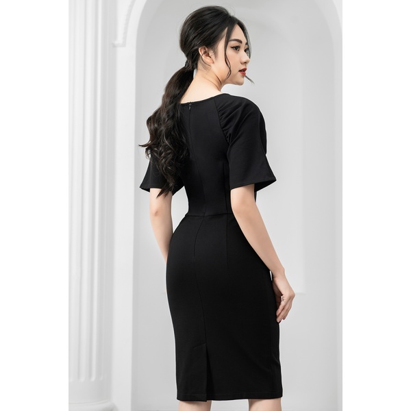 Đầm nữ công sở thiết kế cổ tròn dáng ôm thanh lịch Gemmi fashion, DK8423
