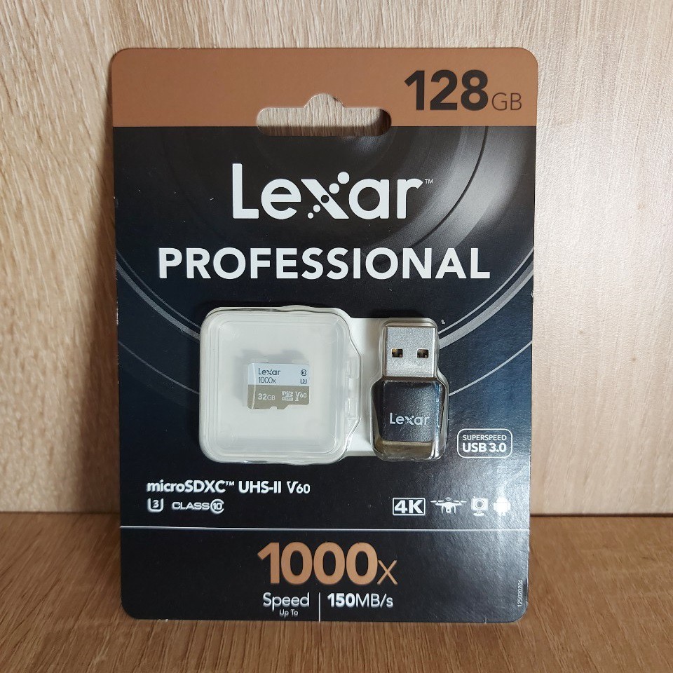 Thẻ nhớ microSDXC Lexar Professional 128GB 1000x UHS-II U3 V60 Read 150MB/s / Write 90MB/s (Đen) - Kèm reader 3.0