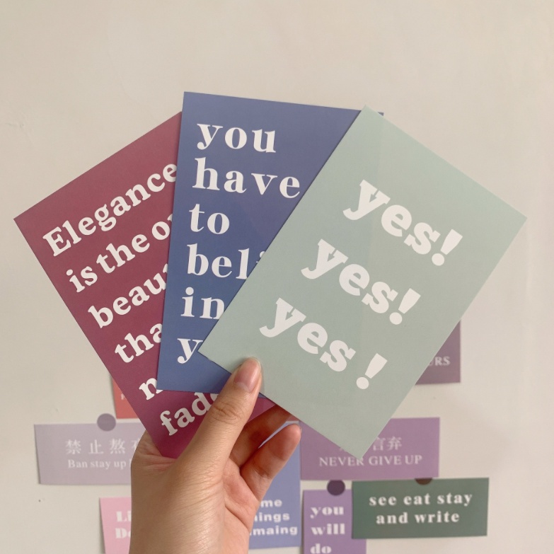 Set 15 tấm postcard câu nói cảm hứng bằng tiếng anh decor phòng học