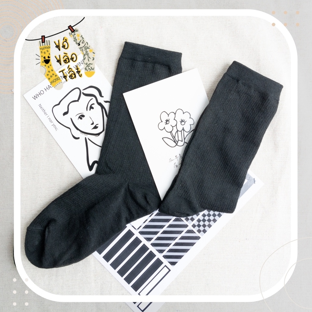 TẤT VỚ CỔ CAO NỮ TRƠN SỌC CHÌM CỔ BO CHUN