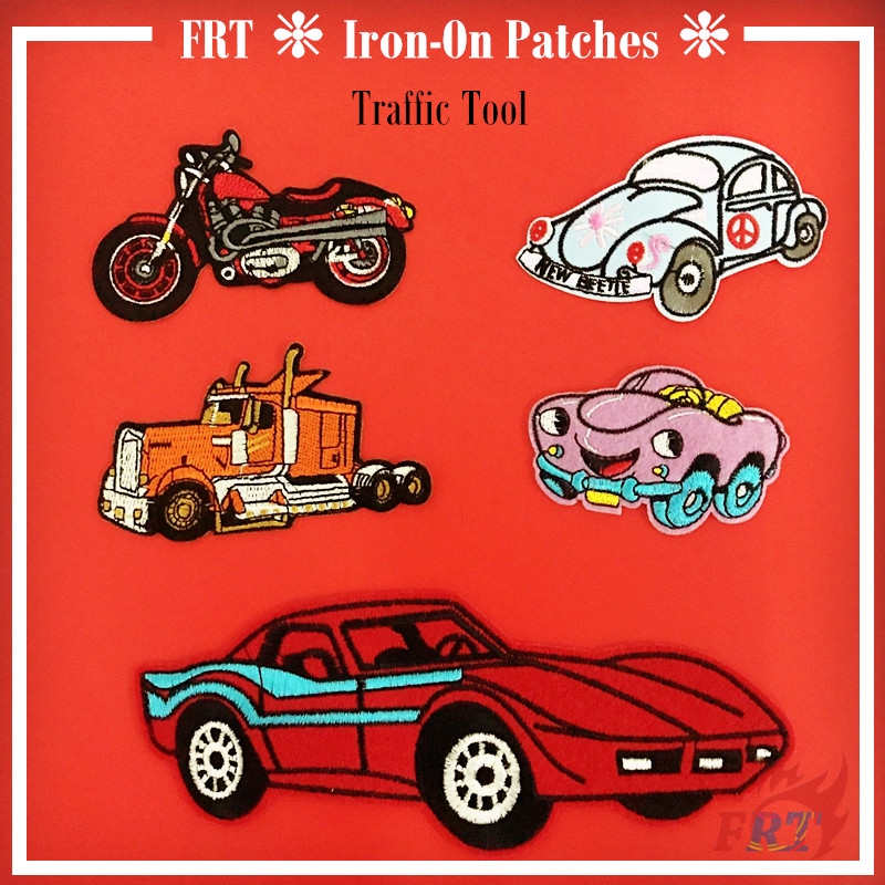 Miếng vá quần áo dạng ủi/ may DIY hình xe mô tô/ xe hơi thể thao/ xe Convertible/ xe Beetle/ xe tải phong cách thể thao