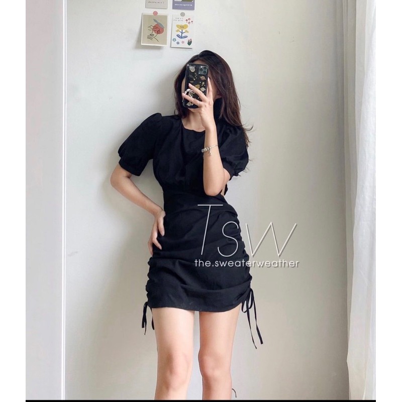 [HOT TREND+ ẢNH VIDEO THẬT] Váy liền thân⚡FREESHIP⚡Váy ngắn rút dây 2 bên, cắt out hông kiểu đẹp, phong cách nữ tính | BigBuy360 - bigbuy360.vn