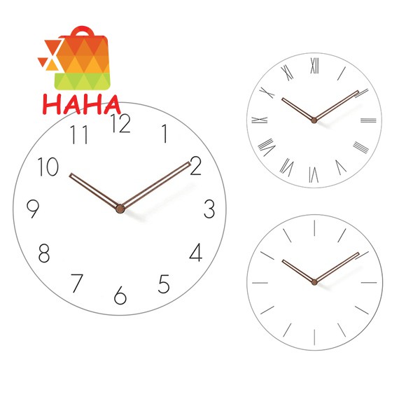 Đồng Hồ Treo Tường Hình Tròn Bằng Gỗ Trắng 11 Inch