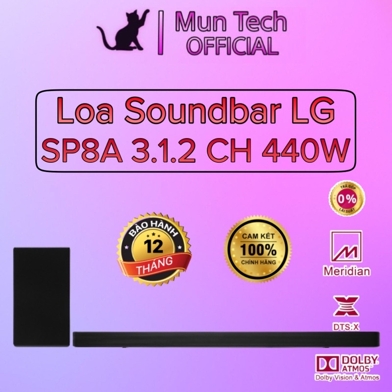 Loa thanh Soundbar LG 3.1.2 SP8A 440W Chính hãng