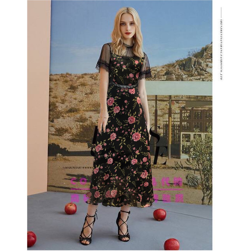 Đầm Cati phối ren sang chảnh