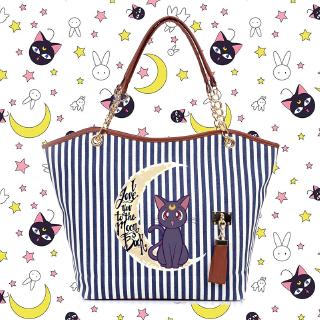 Túi Tote Đeo Vai Cỡ Lớn In Họa Tiết Hoạt Hình Thủy Thủ Mặt Trăng Dễ Thương Thời Trang Cho Nữ