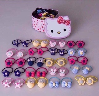 Set 40 dây cột tóc cho bé ( hộp kitty)