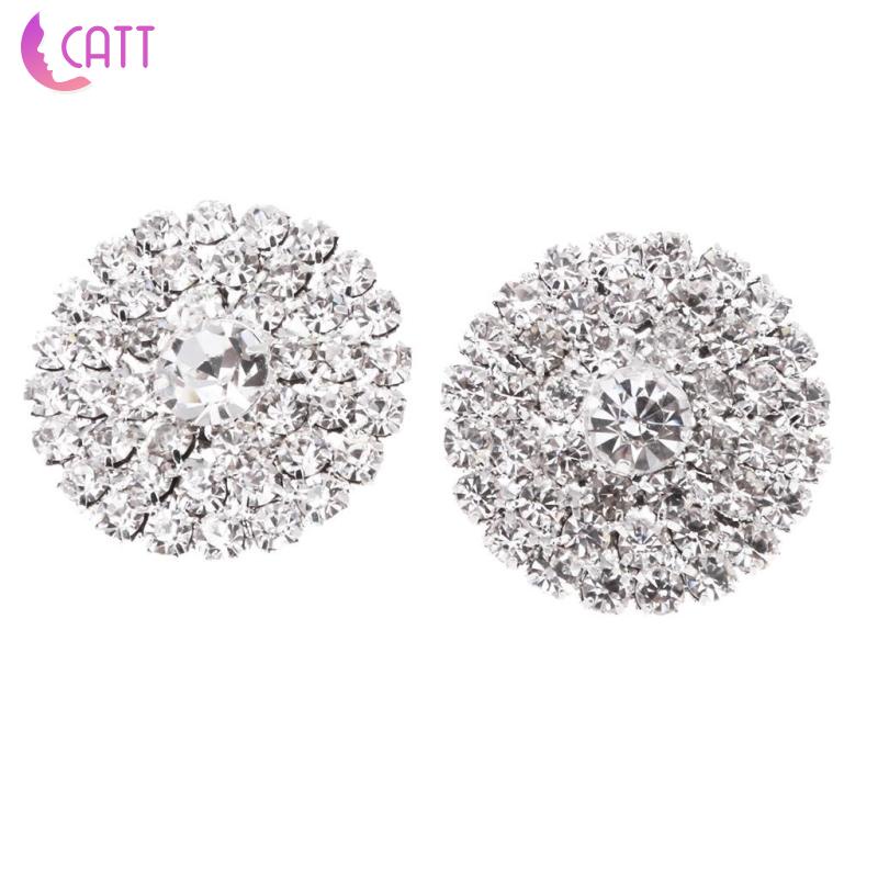 Set 5 Nút Tròn 21mm Đính Đá Trang Trí Sổ Tay / Đồ Thủ Công Đa Ứng Dụng