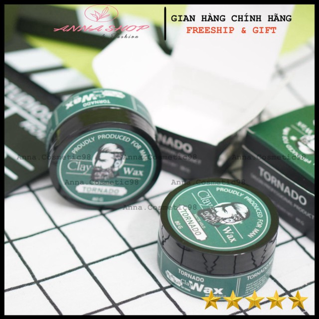 Sáp vuốt tóc nam Tornado Siêu Thơm Giữ nếp 18h-20h xuất xứ Đức| keo vuốt tóc &amp; wax vuốt tóc chính hãng