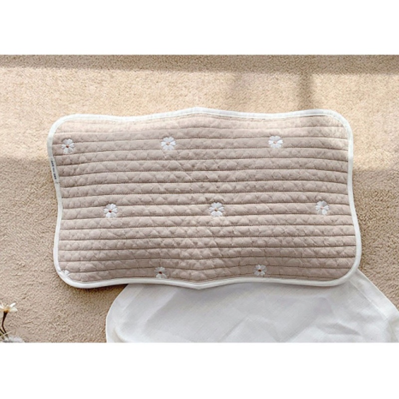 Gối Ngủ Vải Cotton Mềm Mại Thoáng Khí Thêu Họa Tiết Dễ Thương Cho Bé Sơ Sinh