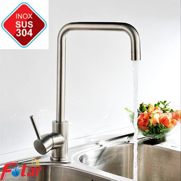 [SALE SỐC] Vòi Rửa Chén Bát Nóng Lạnh INOX 304 N4001 Fotar Quay 360 độ dùng được 2 hộc chậu và 2 dây nóng lạnh VÒI SỐ 7