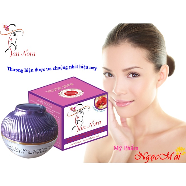 Kem trắng hồng ngừa lão hóa, Giúp tái tạo da, Dưỡng trắng da SAN NORA - 18g