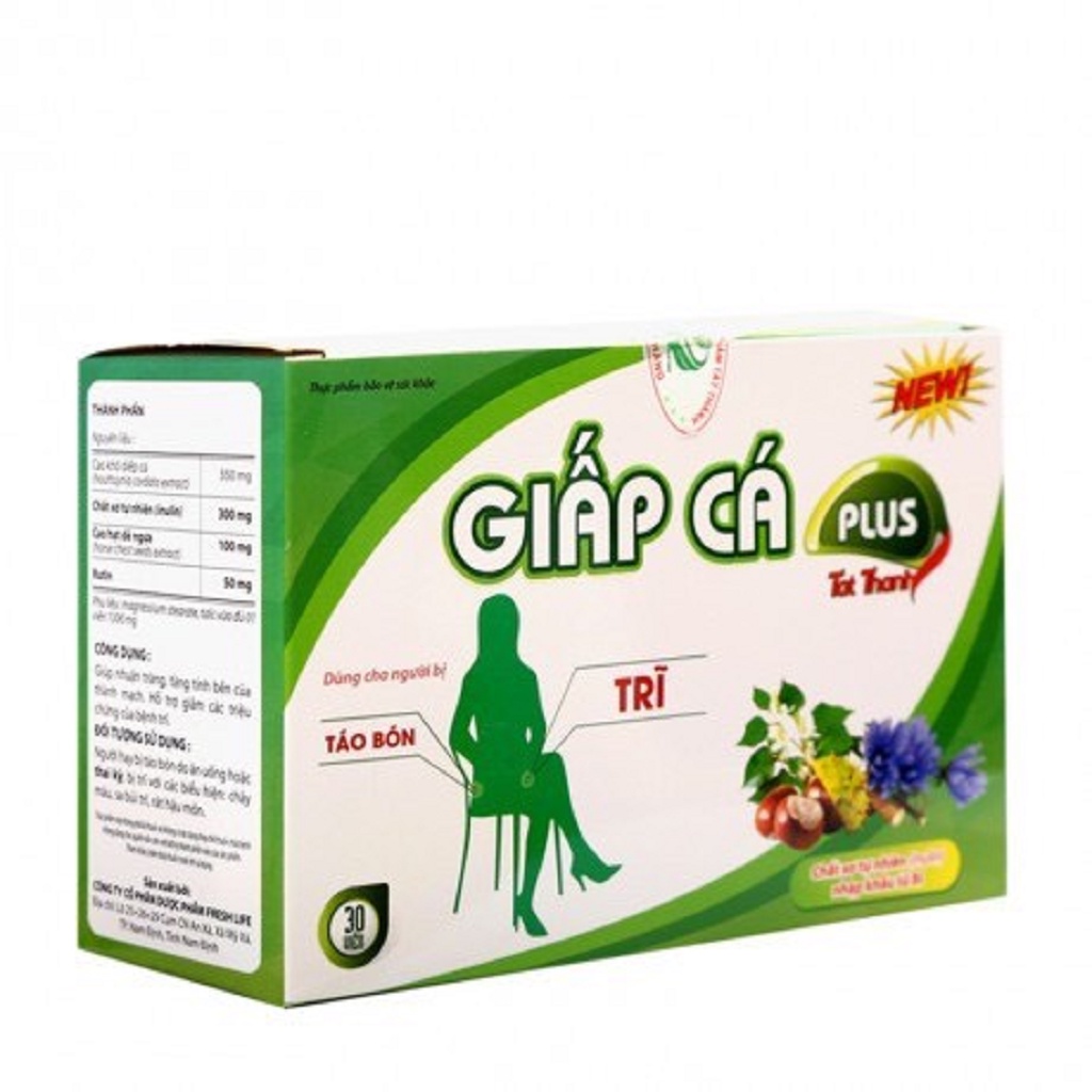 Viên uống giấp cá plus hỗ trợ co búi trĩ, giảm trĩ nội, trĩ ngoại, táo bón, suy nhược tĩnh mạch