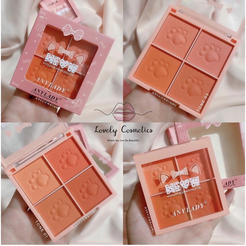 Bảng Phấn Má 4 Ô Any Lady Mèo Meo