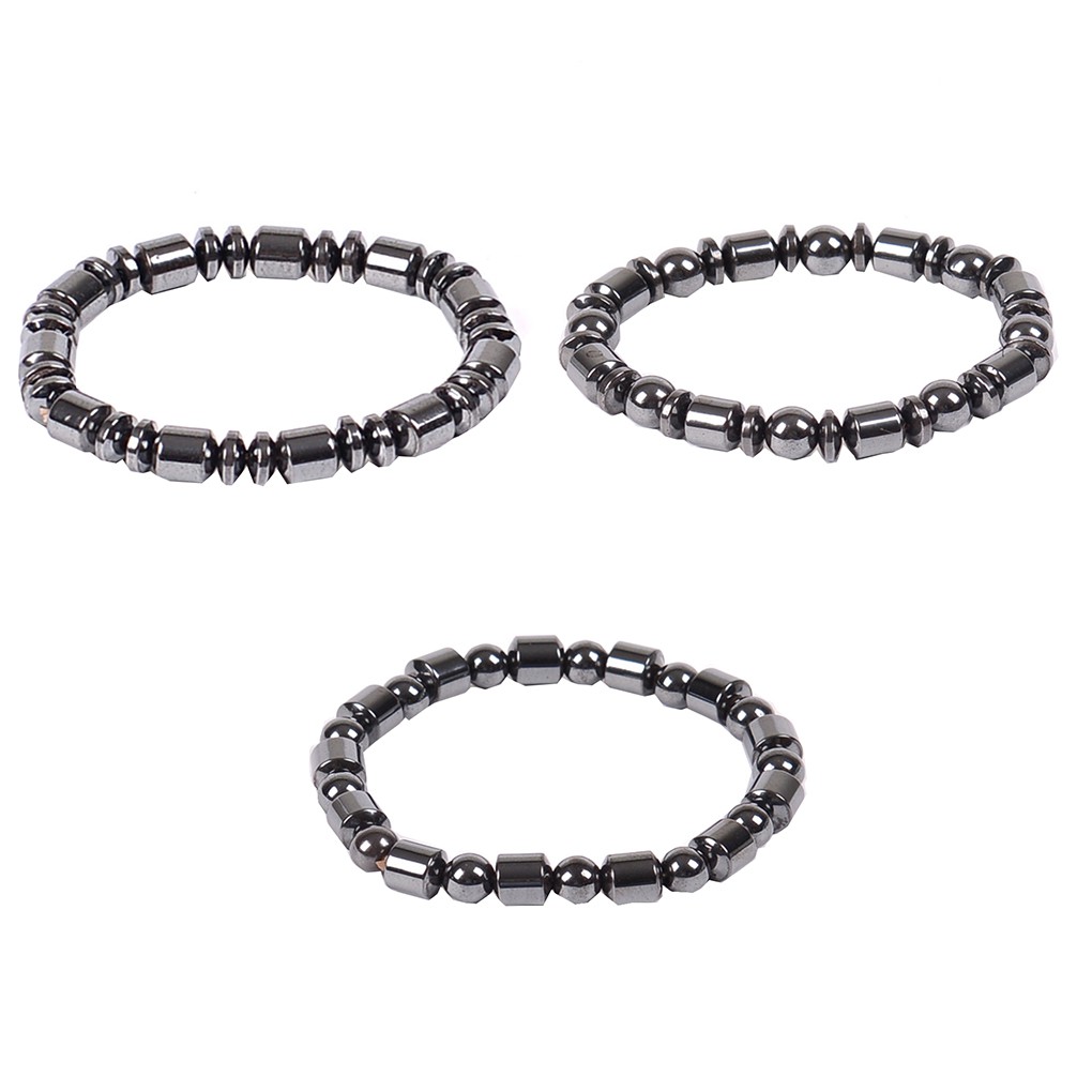 Vòng đeo tay dạng chuỗi hạt đá hematite từ tính cho nam
