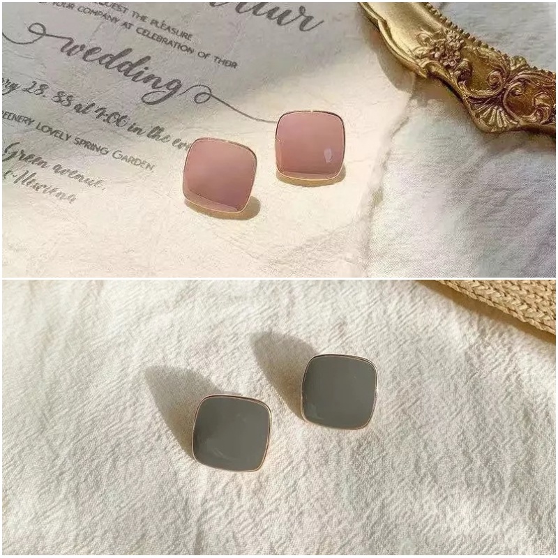 Khuyên Tai Acrylic S925 Hình Vuông Có 12 Màu Thời Trang Cho Nữ