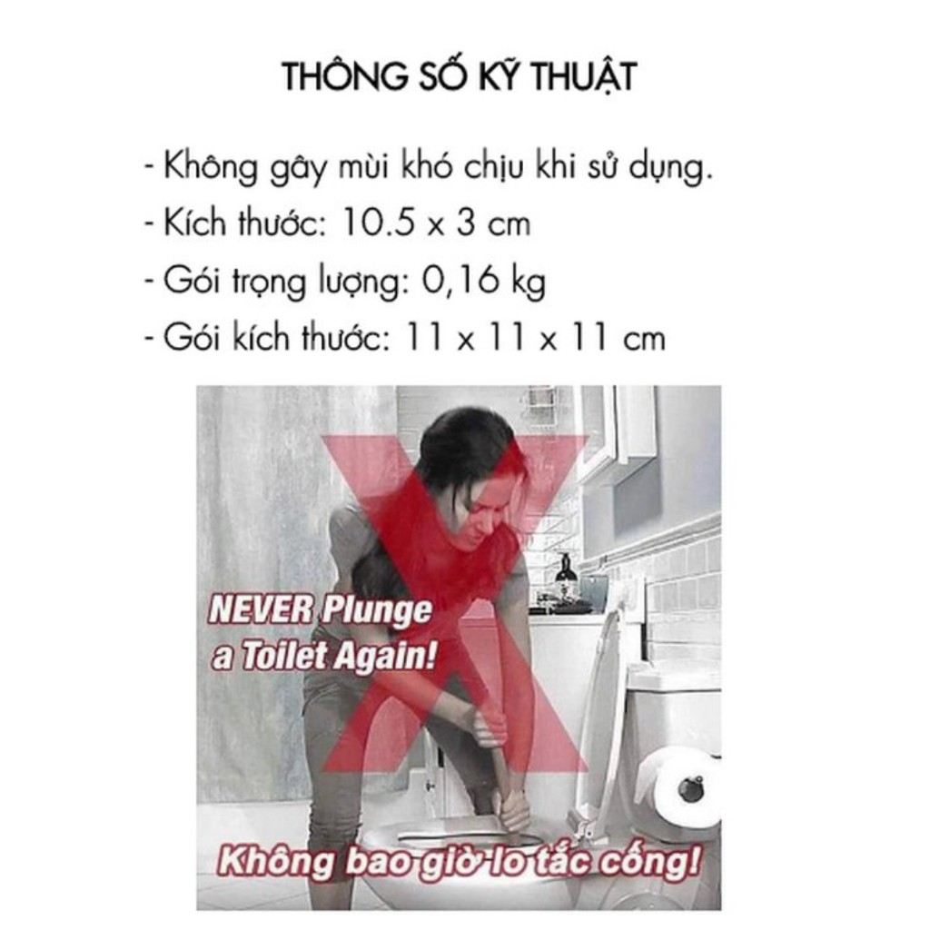 Bột Thông Ống Nước Siêu Mạnh Phân Hủy Chất Hữu Cơ (Set 3 lọ) 