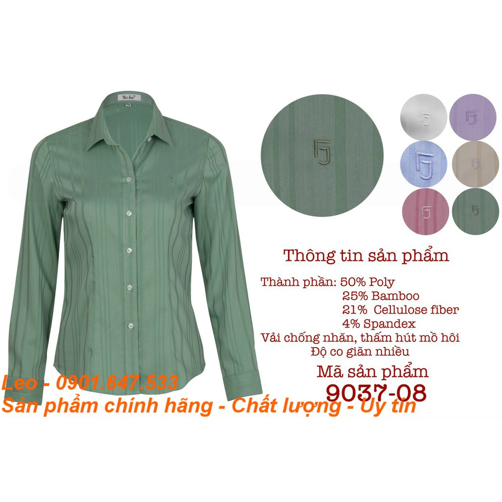 Áo sơ mi Thái Hòa sợi tre cao cấp màu xanh ngọc