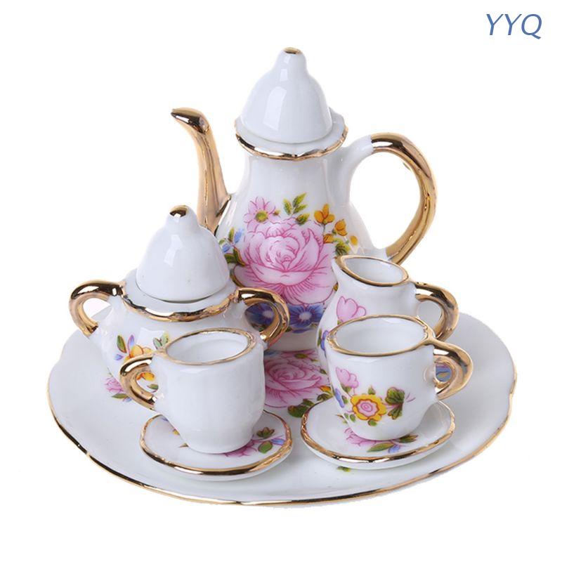 Bộ Ấm Tách Trà Bằng Gốm Mini Dành Cho Nhà Búp Bê