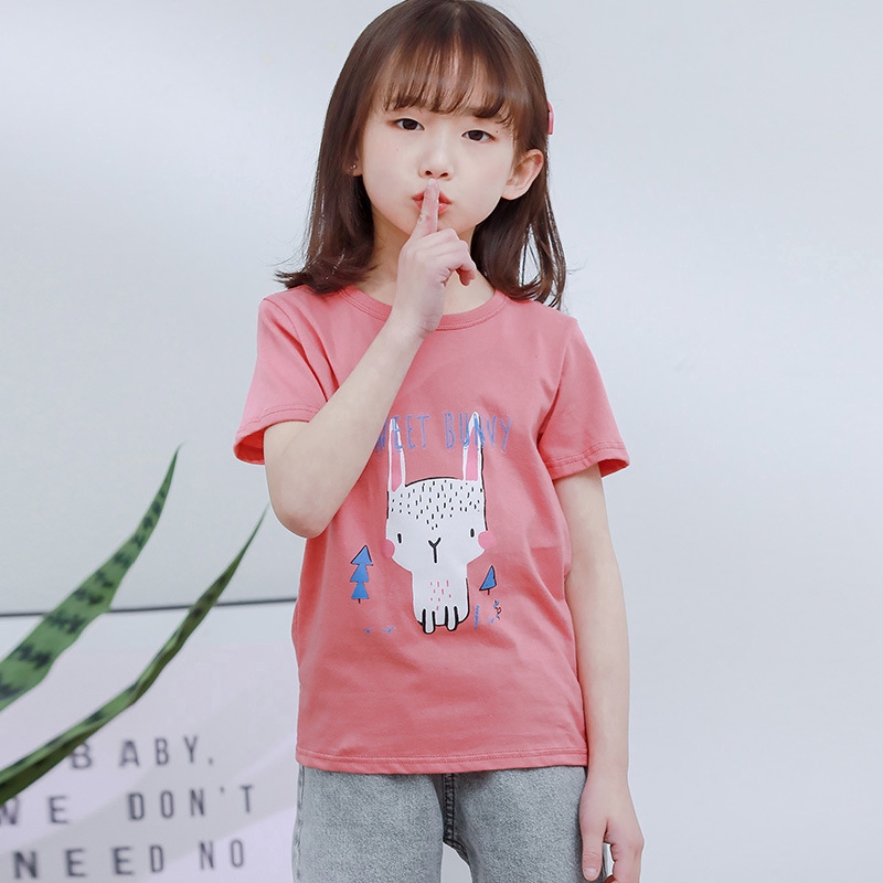 NEW Áo Thun Ngắn Tay Chất Liệu Cotton Thời Trang Mùa Hè 2021 Dành Cho Bé Gái