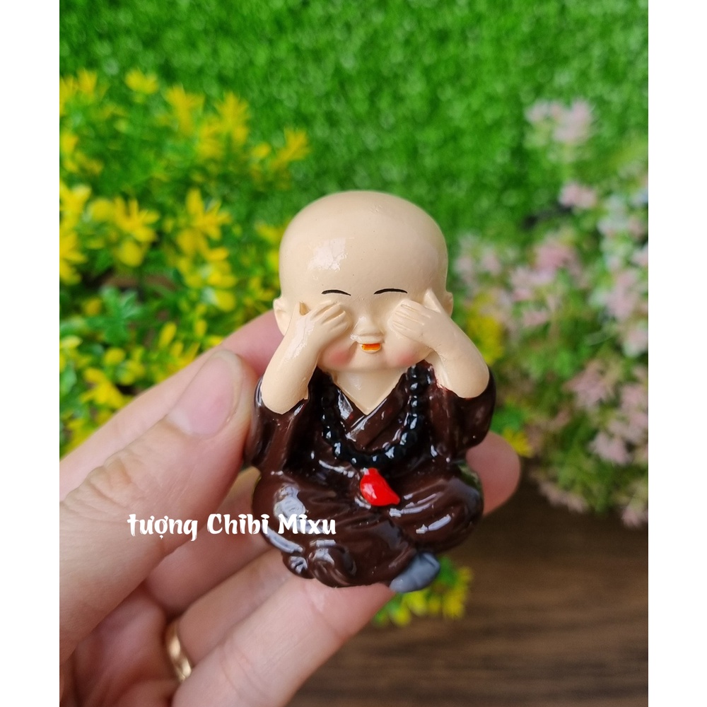 Bộ 04 tượng Tứ Không mẫu có đeo chuỗi size 5cm