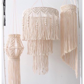 Macrame Lá - Đèn chùm macrame trang trí - Macrame Lá