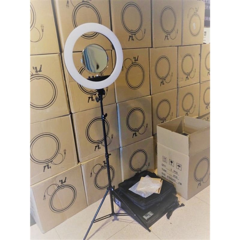 Bộ Đèn Livestream 46cm-Rl18 kèm cây dựng 1m8 Hỗ Trợ Bán hàng Trang Điểm Nail Làm móng Xăm Nghệ thuật