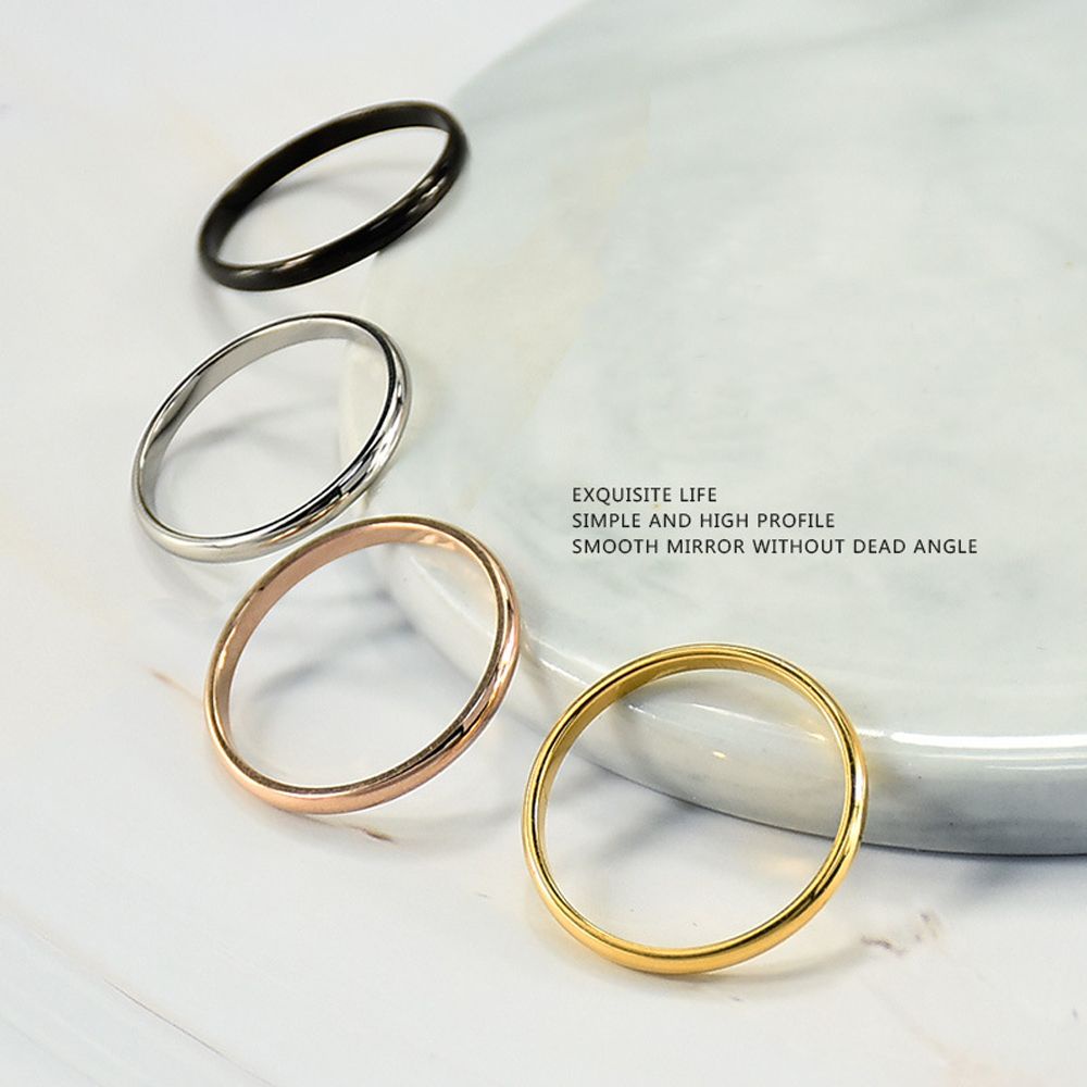 Nhẫn thép không gỉ 2mm kích thước 3-10 thời trang nữ