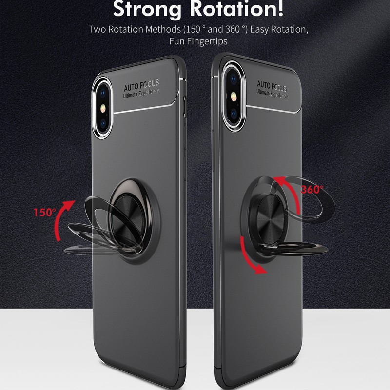 ốp điện thoại Silicone Mềm Chống Sốc Có Vòng Nhẫn Cho Iphone X Xr Xs Max