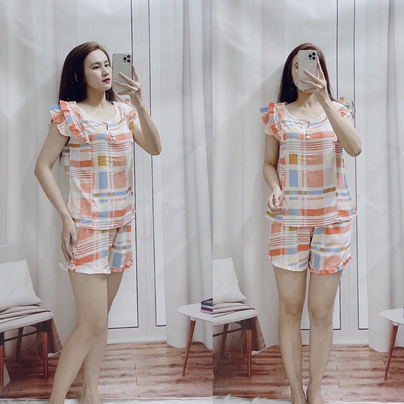 🎉MẪU MỚI🎉BỘ NGẮN TOLE LANH XUẤT KHẨU CỔ XẺ PHỐI NÚT HOẠ TIẾT CARO BI BÔNG SIÊU XINH 🥳🥳🥳 | BigBuy360 - bigbuy360.vn