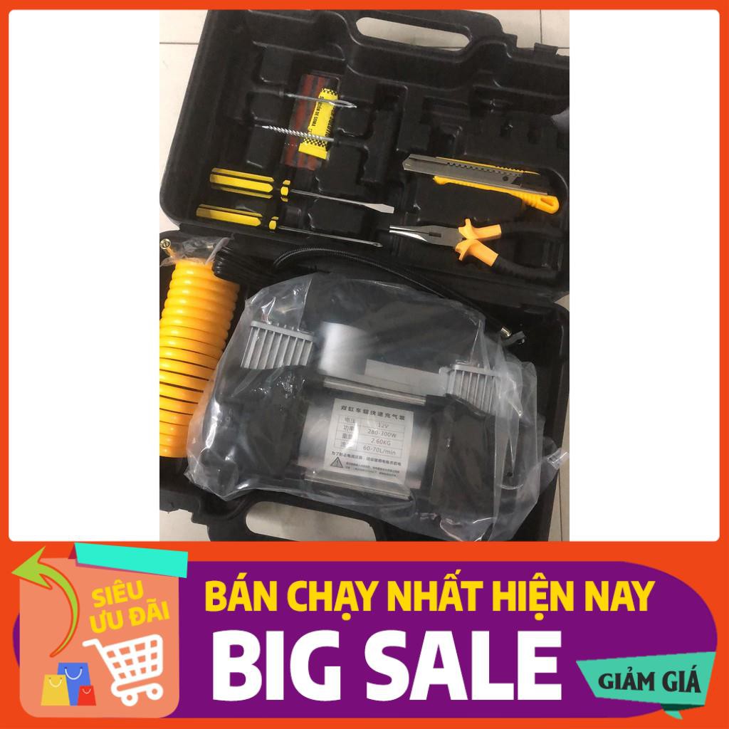 Bơm ô tô Xe Máy [FRE SHIP]  1 bộ 6 Món Cứu Hộ Lốp tại Chỗ Có Đèn