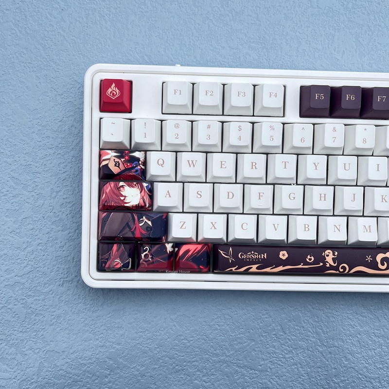 Hu Tao Keycap Genshin Impact Keycap Cherry Profile PBT Dye Thăng hoa Bàn phím cơ Keycap Anime Keycap 137 Phím
