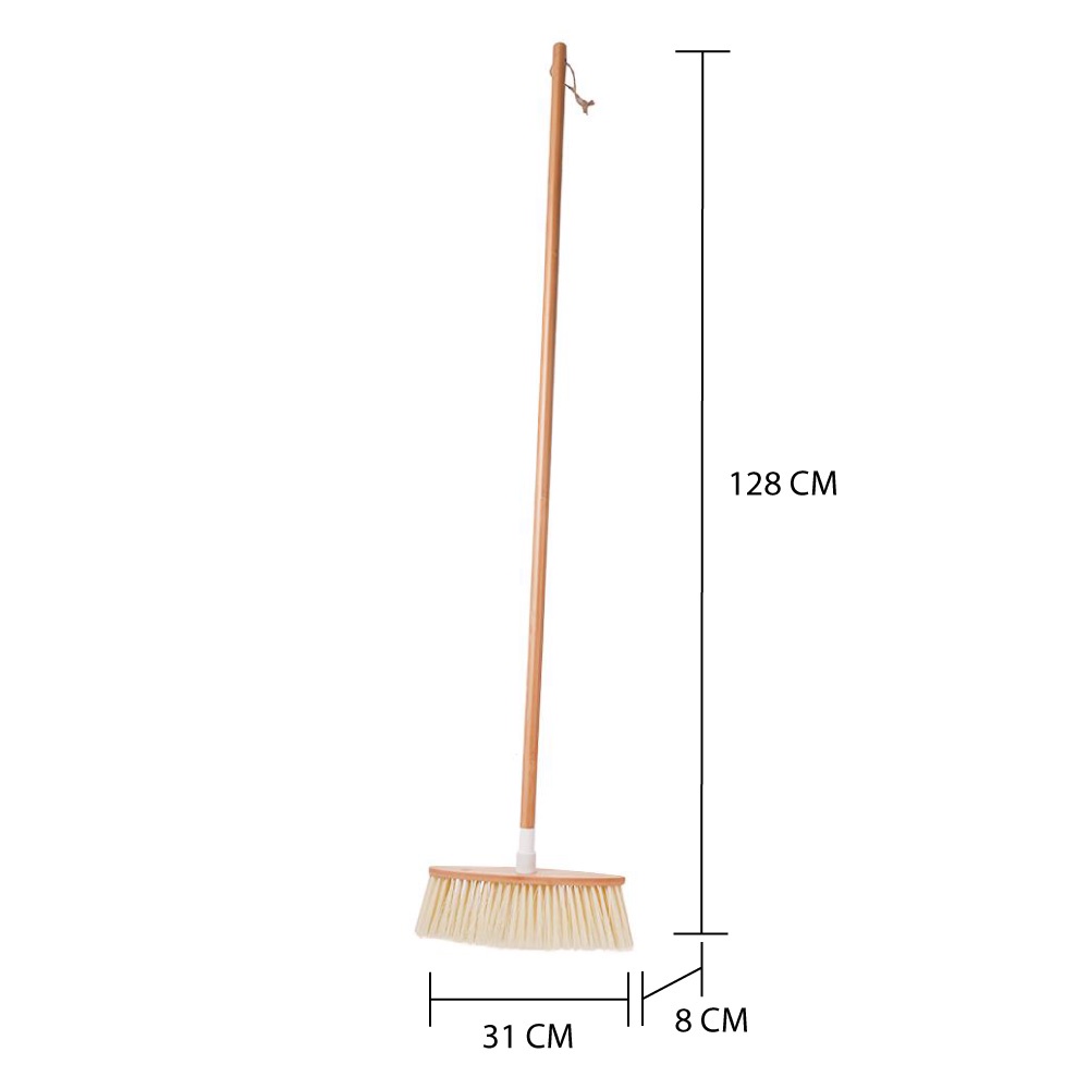 HomeBase ACCO chổi quét nhà trong và ngoài trời bằng gỗ tre C128xN31xR8cm