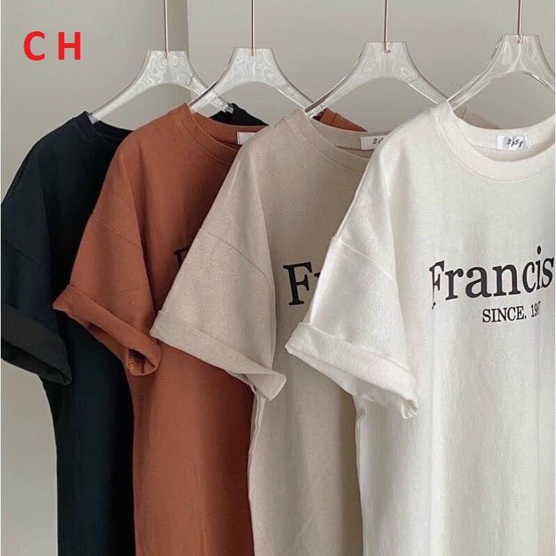 Áo thun FranciTay Lỡ Dáng Rộng Oversize KuteUnisex chất cotton mềm mịnPhong cách Thể thao