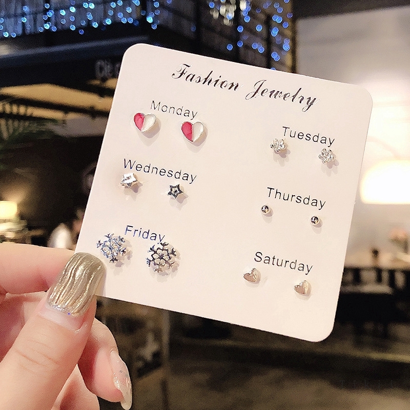 Set 6 Đôi khuyên tai đính hạt ngọc trai giả thời trang đơn giản sang trọng cho nữ