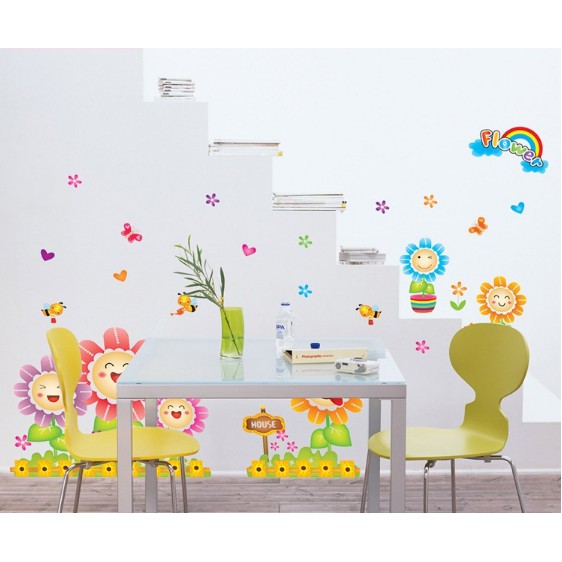 Decal trang trí Hoa Mặt Trời vui vẻ