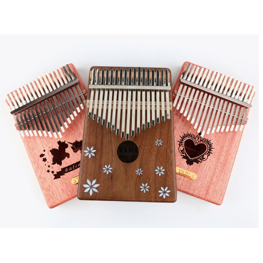 Đàn Kalimba 17 phím Gỗ Mahogany Yael Gỗ Xanh Tặng Kèm Harmonica 24 Lỗ Màu Ngẫu Nhiên - HÀNG CÓ SẴN