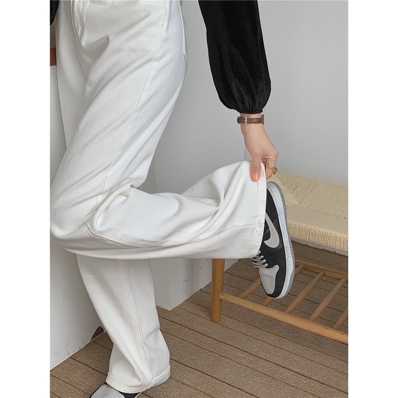 Quần jean SUXI lưng cao đơn giản phong cách Hàn Quốc