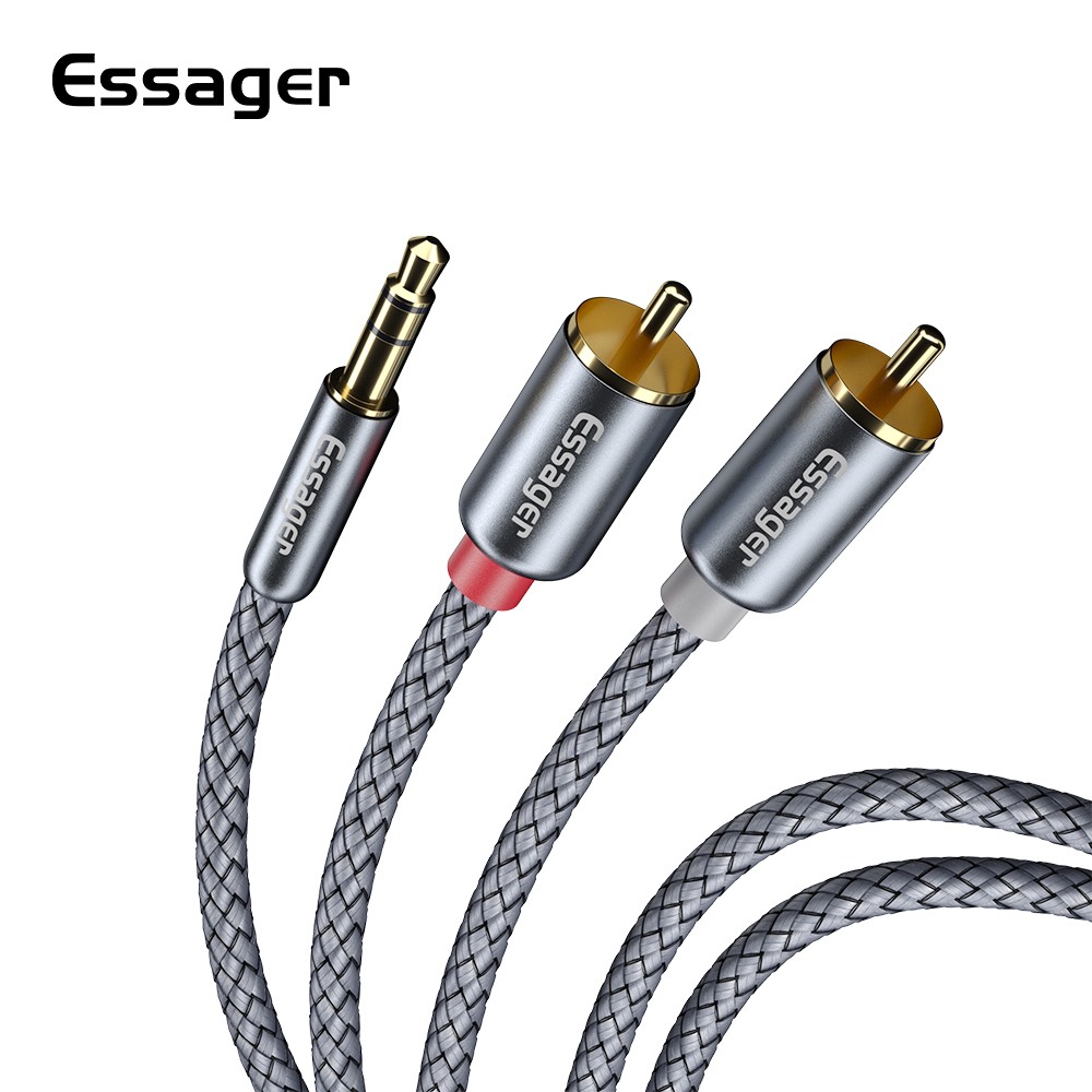Dây Cáp Chuyển Đổi Âm Thanh Aux Giắc Cắm 3.5 Sang 2 Rca 3.5mm Sang 2rca Male Cho Tv Pc