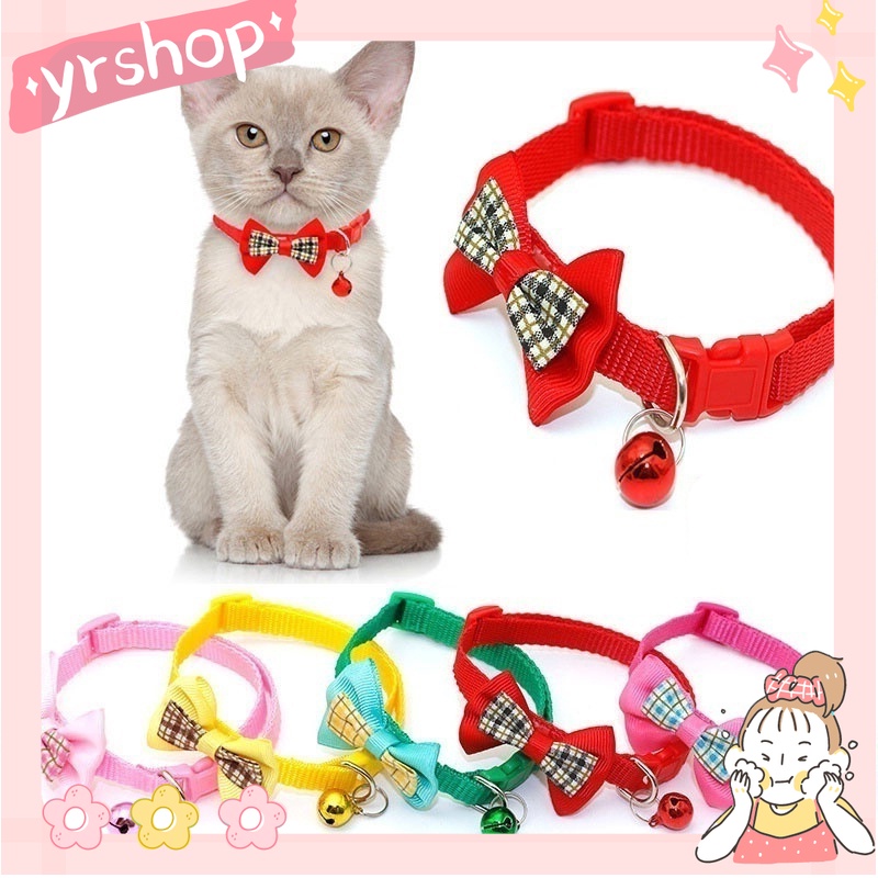 Vòng cổ có chuông và khóa hình nơ dễ thương cho thú cưng