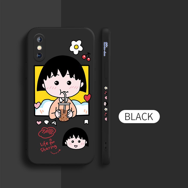 Ốp lưng viền vuông IP Maruko Chan Kute 7plus/8 plus/xs/11/11 promax/12 pro/12 promax