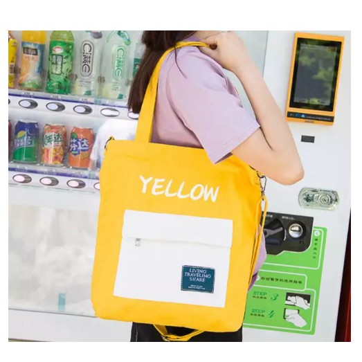 Túi Tote Nữ LTS Phối Màu Thời Trang BLACK , PINK, YELLOW