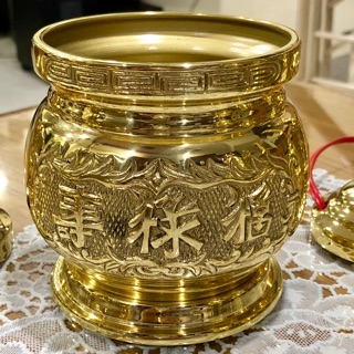 Lư đồng phúc lộc thọ(không tai) 10,5cm