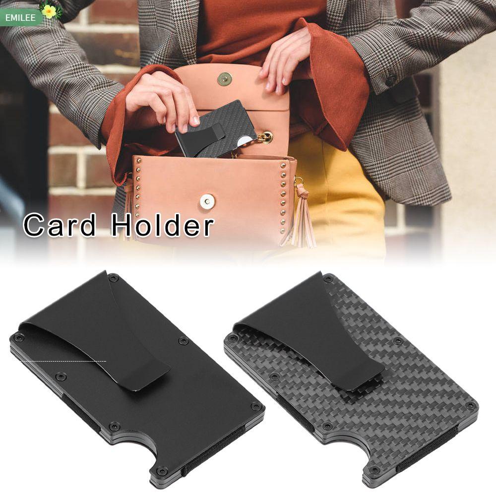 Kẹp Giữ Tiền/Thẻ Tín Dụng Bằng Hợp Kim Nhôm Phối Sợi Carbon Thiết Kế Đơn Giản Tiện Dụng