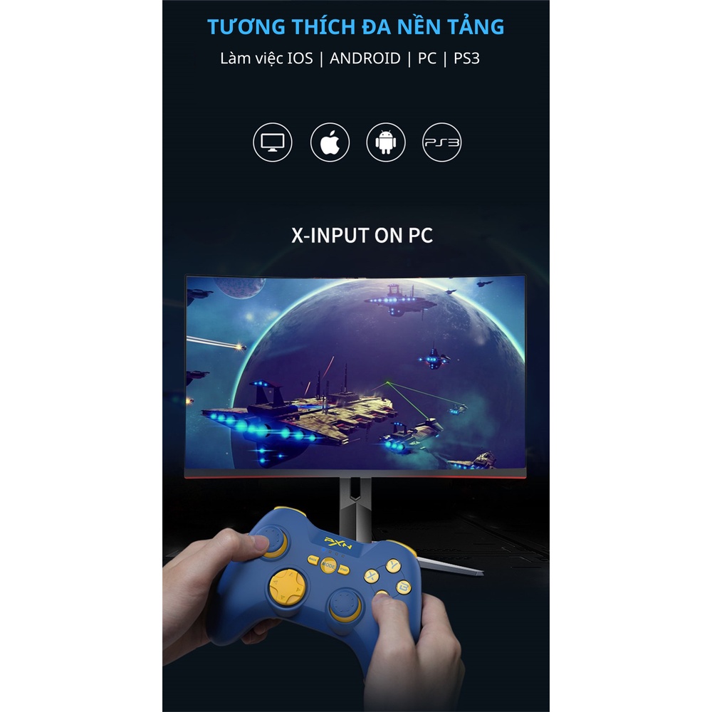 ⚡𝑺𝒉𝒊𝒑 𝑯𝒐𝒂̉ 𝑻𝒐̂́𝒄⚡Tay Cầm Chơi Game Không Dây PXN P3 Wireless + Bluetooth Gamepad cho PC| Laptop| IOS| Android| PS3