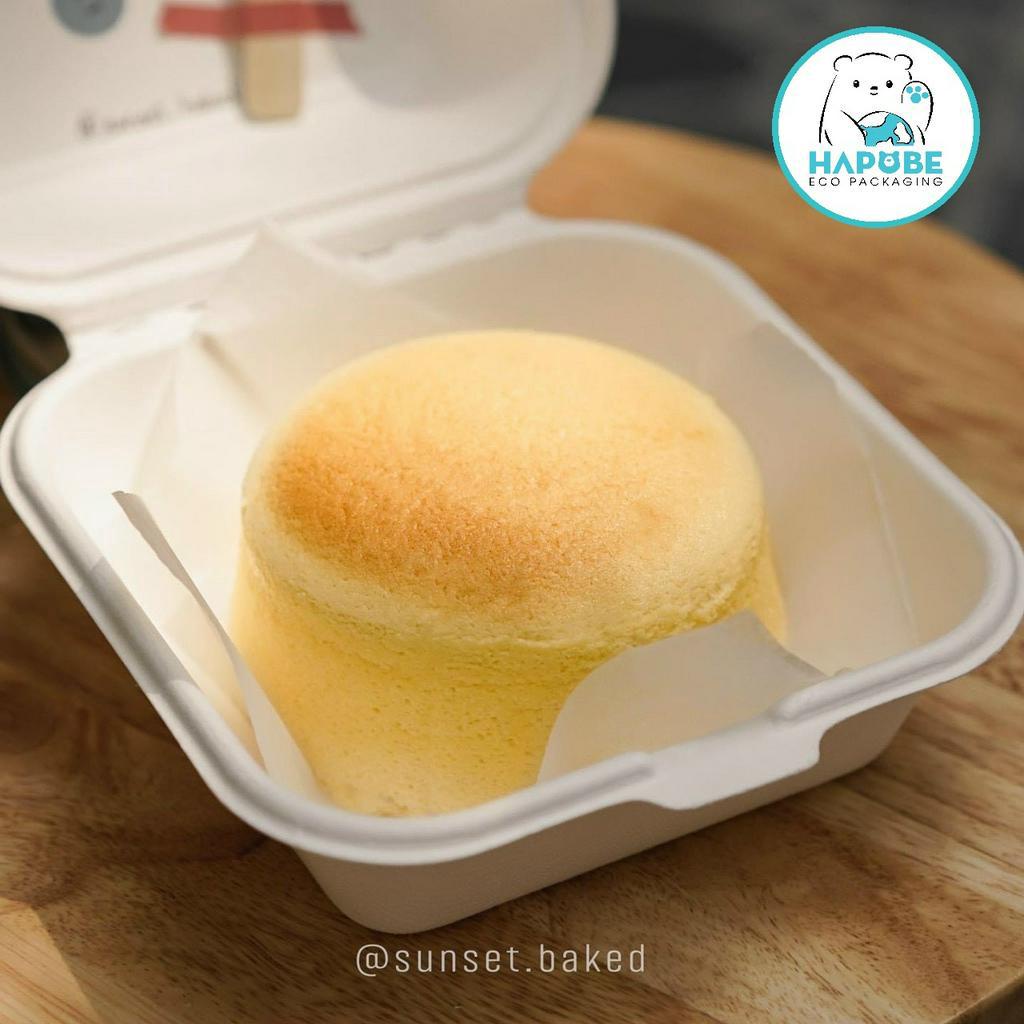 10 hộp bã mía vuông 600ml đựng bánh ngọt Hamburger xôi trứng