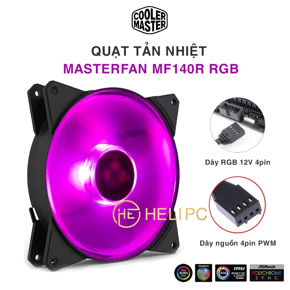 Quạt tản nhiệt Cooler Master MasterFan MF140R RGB - Quạt Fan Case RGB 14cm