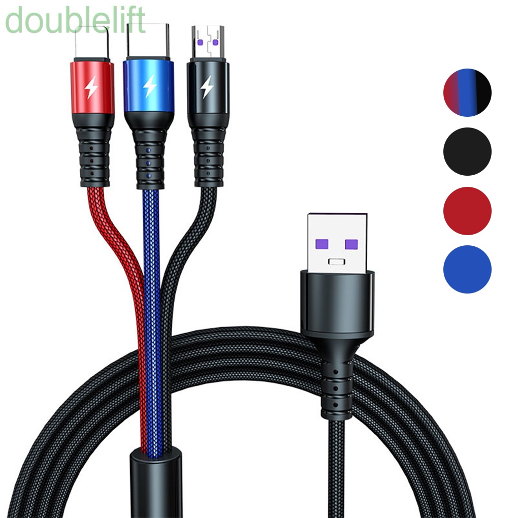 Cáp sạc nhanh 3 trong 1 loại C cho Android iPhone