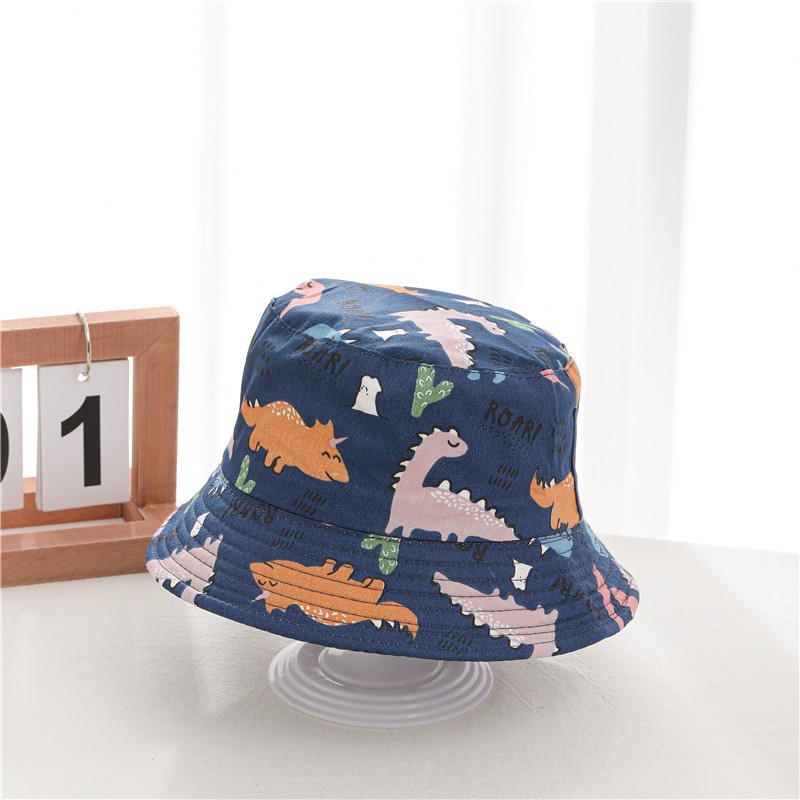 Mũ cho bé gái bé trai DINOKING Nón bucket rộng vành mùa hè 2021 cho trẻ em 1 - 5 tuổi MU01