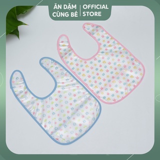 Yếm vải ăn dặm cho bé chống thấm có máng dễ thương an toàn tiện dụng POCCA PUCCA kểu Nhật 12721